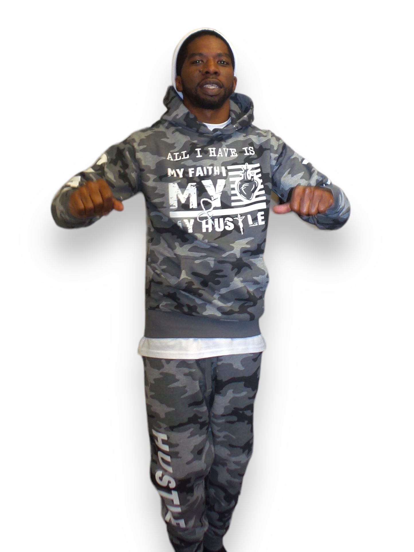 All I Have Is.. Heather Camo/White (Jogger Set)